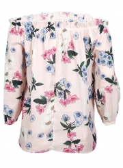 Summer Sexy Floral Printed Off The Shoulder Long Sleeve Sweet Blouse