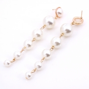 Fashion Alloy Six Pearls Tassel Drop Earrings