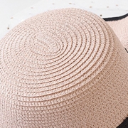 Casual Straw Floppy Foldable Beach Sunscreen Hat With Wave Ribbon