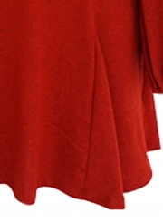 Red Off Shoulder Long Sleeve Swing Dress